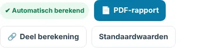 Knoppen PDF-rapport, Deel berekening en Standaardwaarden